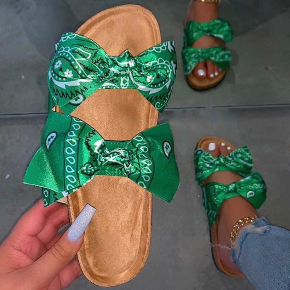 Bandana print slip ons